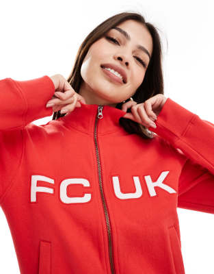 French Connection - FCUK - Pullover in Rot mit Reißverschluss