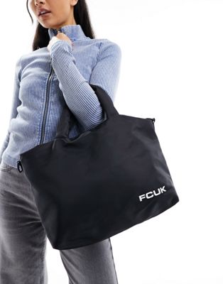 French Connection Fcuk Relaxed Tote Bag In Black