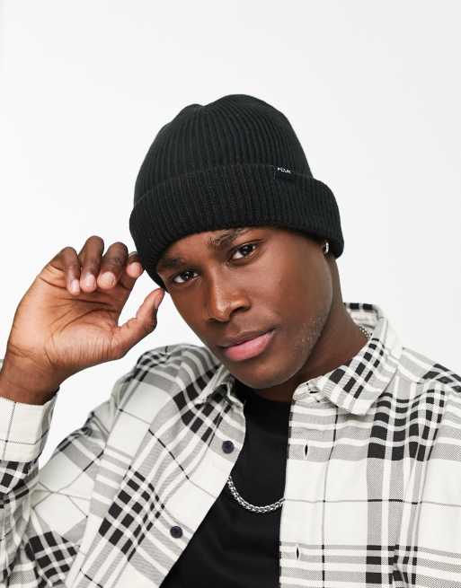 French Connection FCUK ribbed beanie hat in black | ASOS