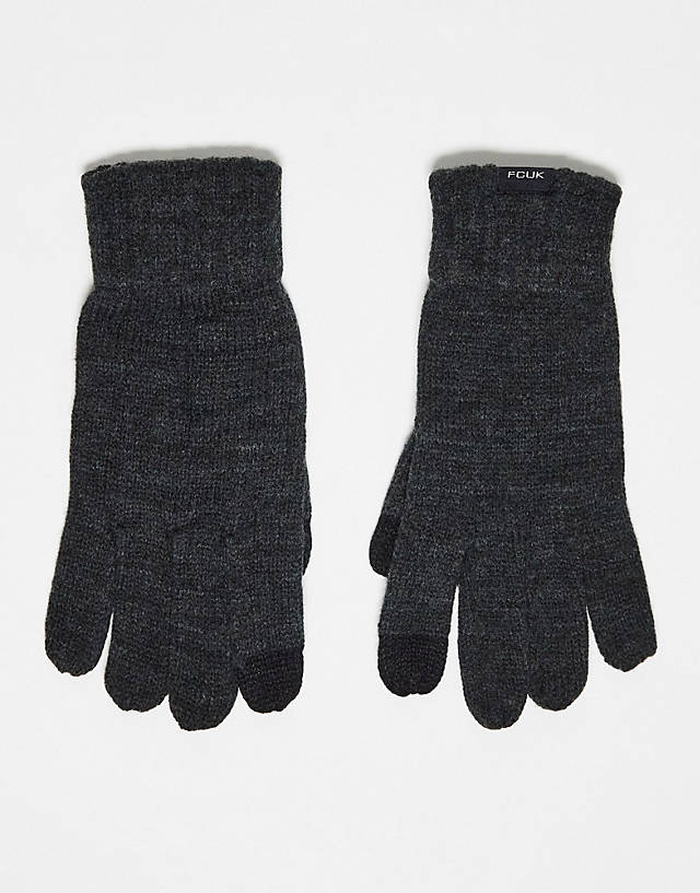 French Connection - fcuk ribbed gloves in grey