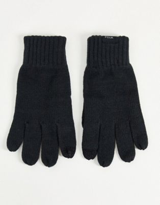 French Connection FCUK ribbed gloves in navy