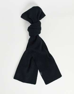French Connection FCUK ribbed scarf in black
