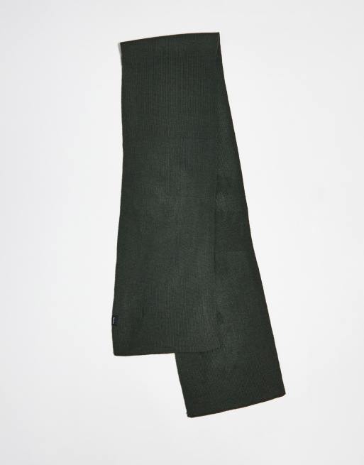 French Connection FCUK ribbed scarf in dark green | ASOS