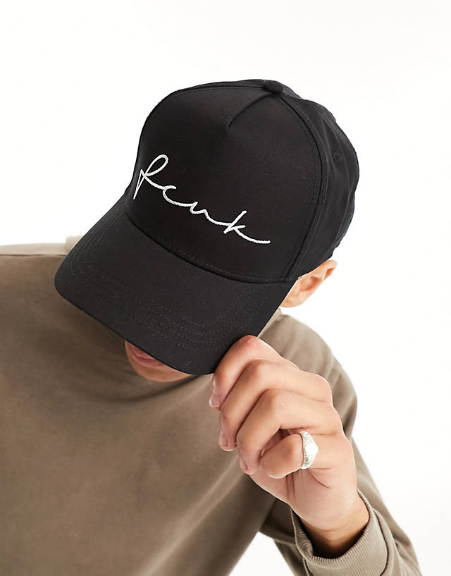 French Connection - fcuk script logo cap in black
