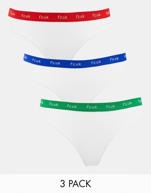 French Connection - FCUK - Set van 3 strings in rood, groen en blauw