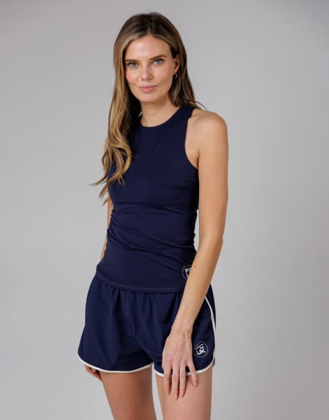 French Connection Fcuk sports racer tank top in navy - view 1