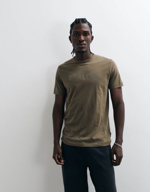French Connection FCUK T-shirt met borstlogo in kaki, 3 van 5