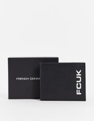 French Connection Fcuk Wallet With Large Logo In Black In Black