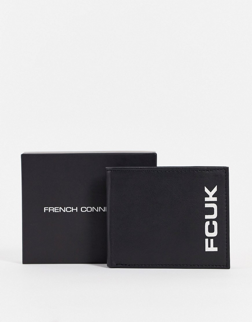 French Connection FCUK wallet with large logo in black
