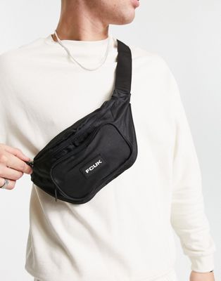 French Connection FCUK zip pocket bumbag in black