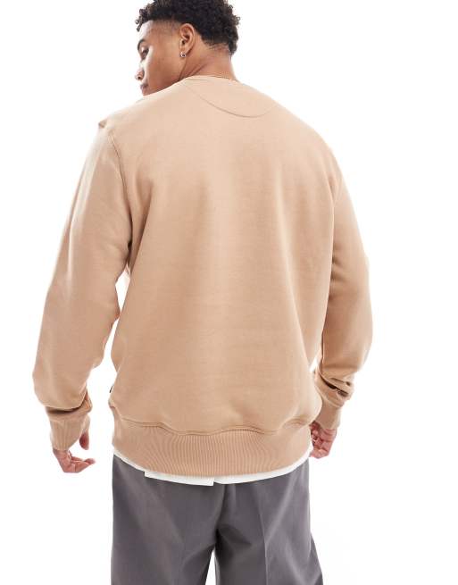 French Connection - Felpa classica color cammello, 3 di 4