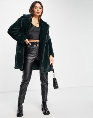 French Connection felt pea coat in black