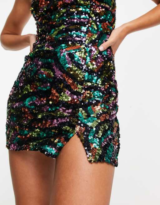 French connection on sale green sequin dress