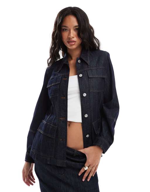 French Connection Finley dark denim jacket in blue - part of a set
