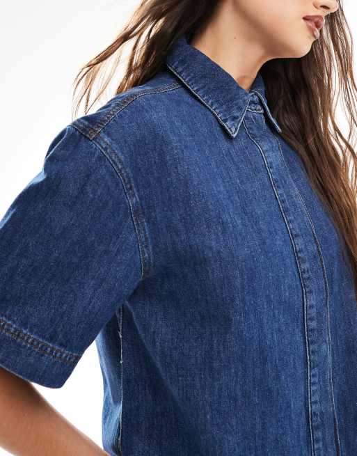 French Connection - Finley - Vintage-blå denimskjorte , 2 af 4