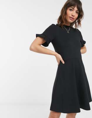 fit and flare mini dress with sleeves