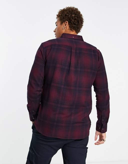 French Connection - Flanellen overhemd met lange mouwen en ruitprint in chateux rood, 2 van 4