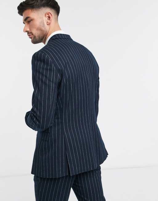 French Connection flannel chalk stripe slim fit suit jacket