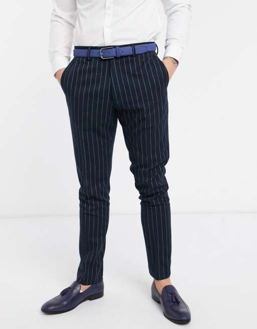 Striped slim sale fit trousers