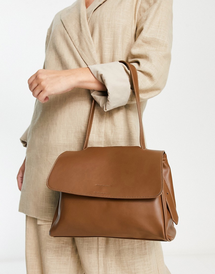 French Connection flap shoulder bag in tan-Brown