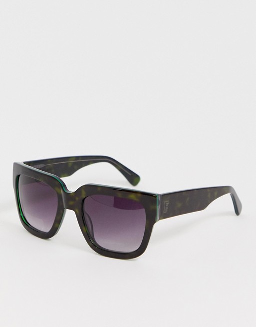 French Connection flat top square sunglasses