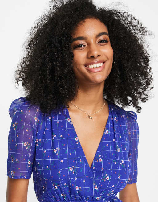 French connection floral wrap cheap dress