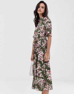 french connection midi shirt floral bloom dress