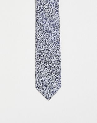 French Connection floral tie in indigo floral