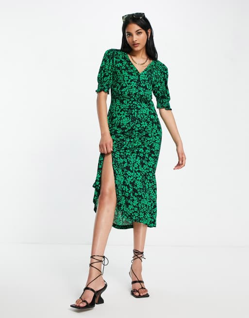 French Connection – Florey Meadow – Blommig midiklänning i jersey 