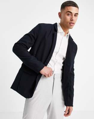French Connection formal blazer in marine - ASOS Price Checker