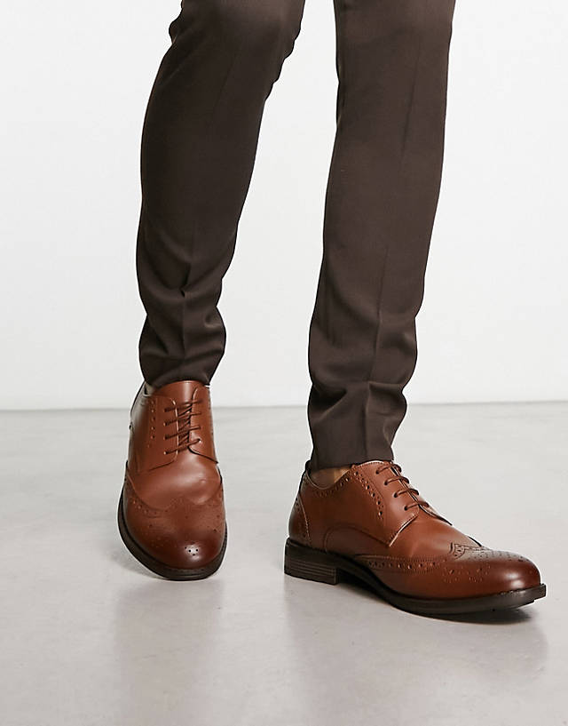 French Connection - formal leather brogues tan