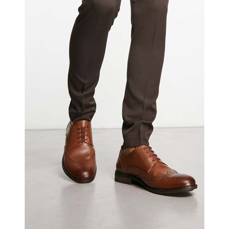 French Connection formal leather brogues tan