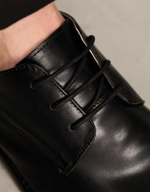 French Connection formal leather derby lace up shoes in black | ASOS