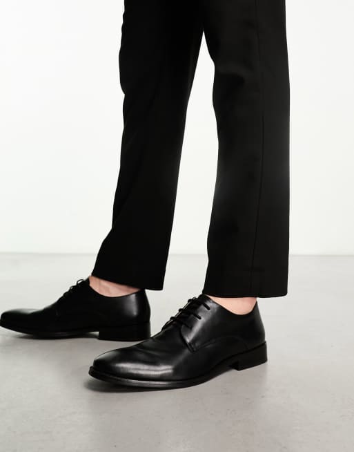 French Connection formal leather derby lace up shoes in black ASOS