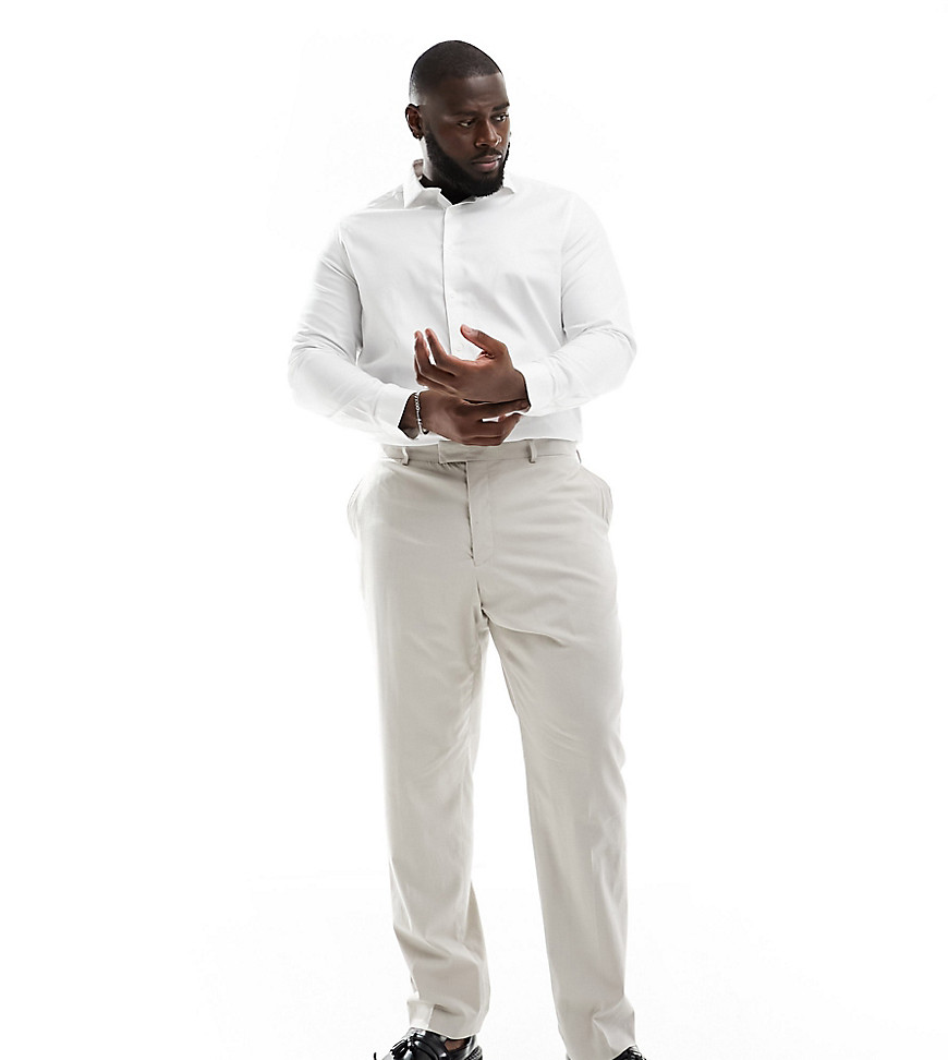 French Connection formal plus smart trouser in stone-Neutral
