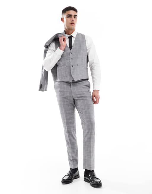 French Connection formal suit pants in gray plaid - part of a set