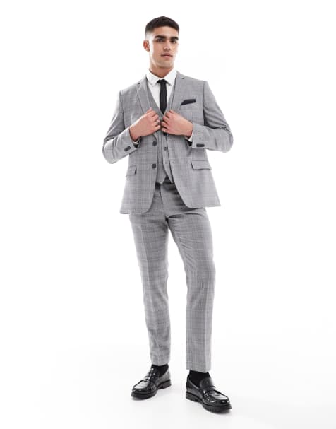 French Connection formal suit set in gray check - view 1