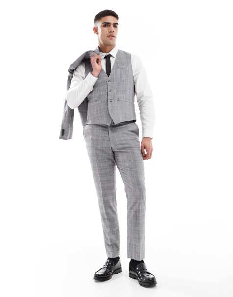 French Connection formal suit trousers co-ord in grey check - view 1