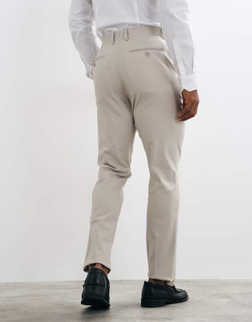 French Connection formal tapered smart trouser in stone, 2 of 5