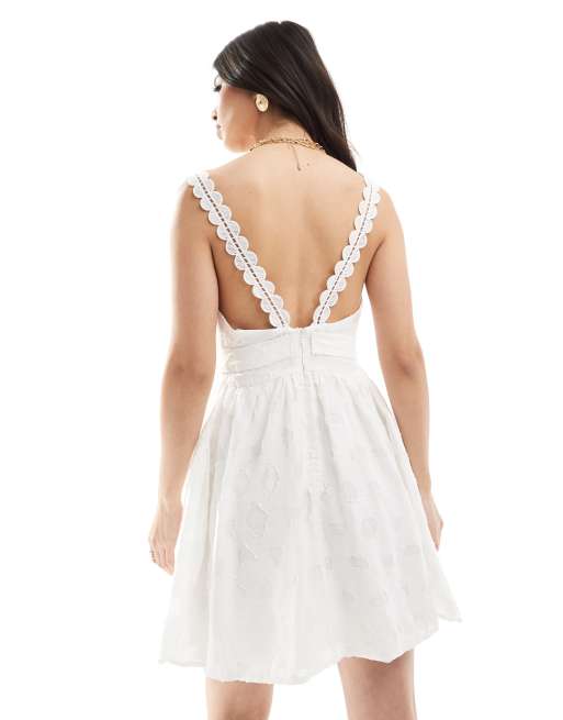 French Connection - Freya - Vestito corto bianco in organza, 2 di 4