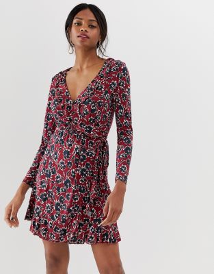 french connection red wrap dress