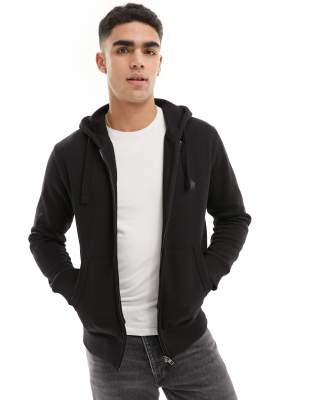 French Connection Full Zip Hoodie In Black