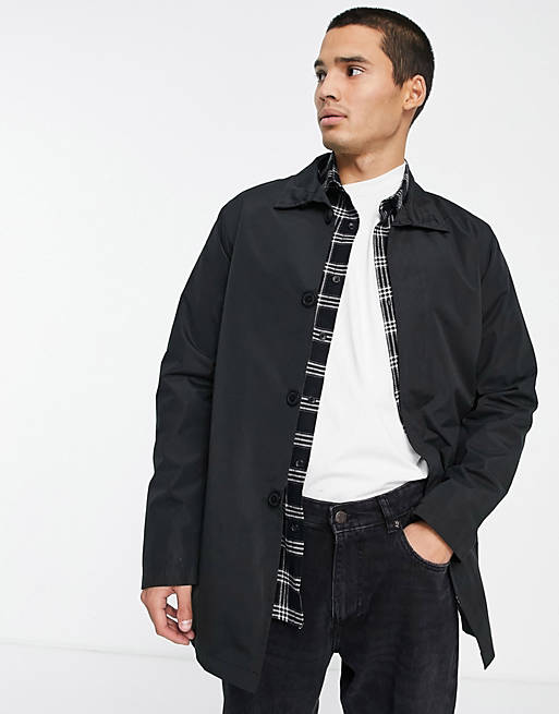 French Connection funnel neck coat in black | ASOS