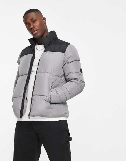 Pale grey puffer store jacket