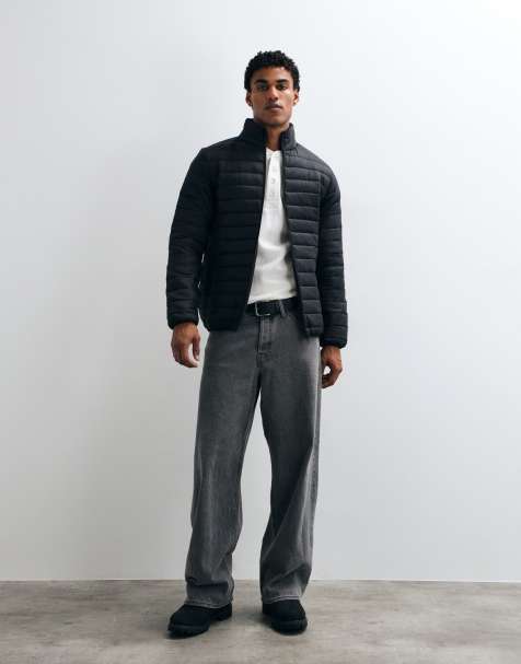 French Connection funnel neck lightweight puffer jacket in black - view 1