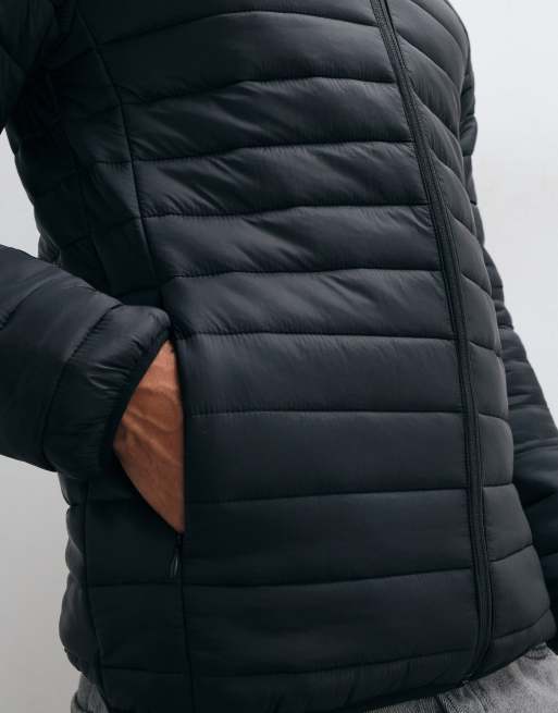 French Connection funnel neck lightweight puffer jacket in black, 4 of 5
