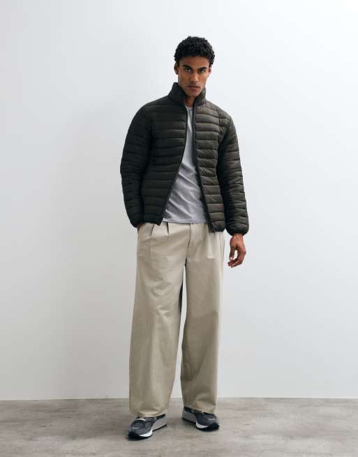 French Connection funnel neck lightweight puffer jacket in khaki, 2 of 5