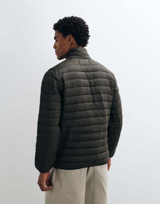 French Connection funnel neck lightweight puffer jacket in khaki, 3 of 5