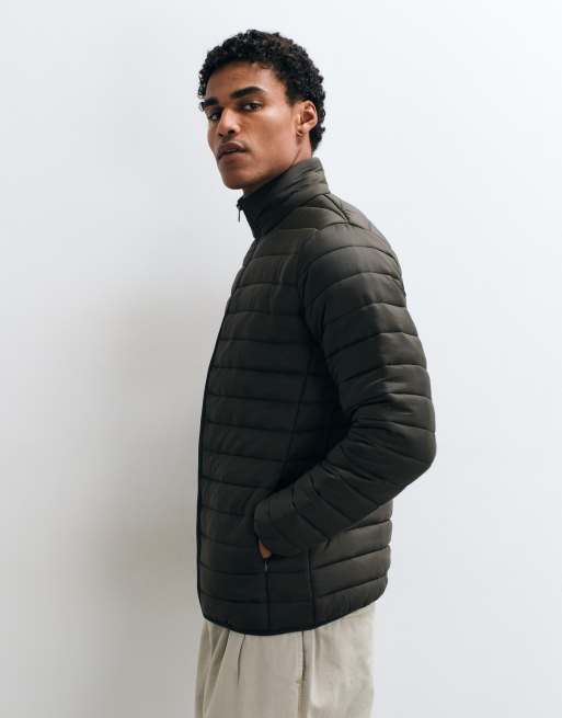 French Connection funnel neck lightweight puffer jacket in khaki, 5 of 5