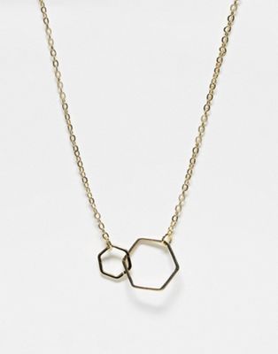 French Connection geo shape necklace in gold